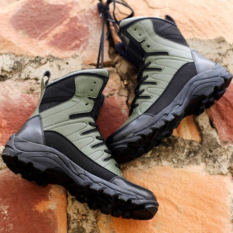 Bacca Bucci Olive Flame 7 Eye Moto Waterproof Snow Boots for Men | Best Price UAE